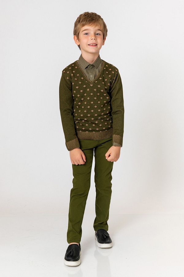 incity-Boy's Khaki Sweater 1