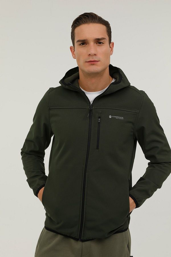 lumberjack-M-gt16 Basic Softshell 2p Dark Khaki Men's Softshell 1