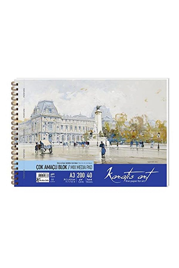 karatis art-A3 Spiral Multi-Purpose Block 200gr/40 Sheets 1