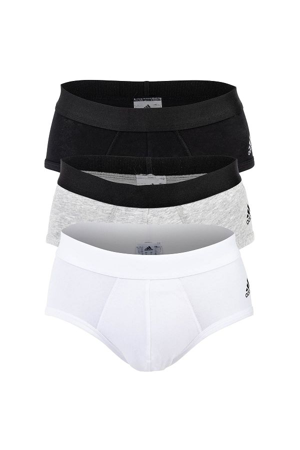 adidas-Herren Slip, 3er-Pack – Höschen, Active Flex Cotton, Logo, 3 Streifen, Uni 1