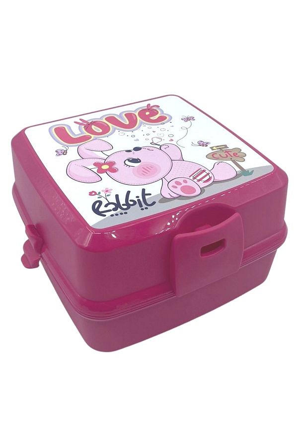 Buffer-Practical 4 Compartment Lunch Box - With Spoon Fork, Self 1