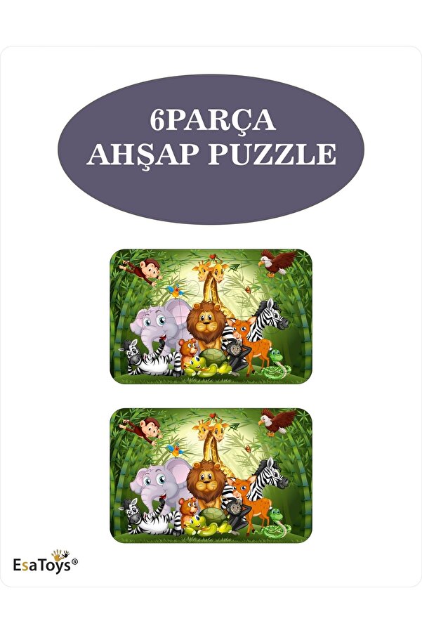 esatoys Ahşap Çocuk Puzzle 6 Parça