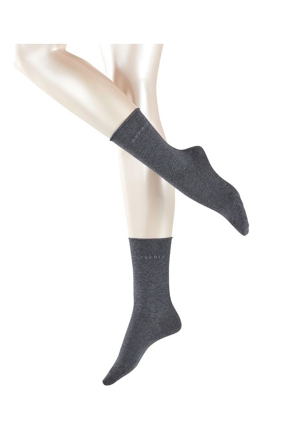 Esprit-Damen Socken, 2er Pack - Rollrand, feinste Baumwollmischung, einfarbig 1