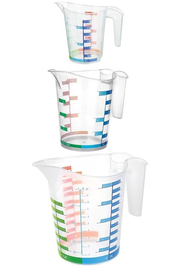 Emofom-Set of 3 Measuring Cups (300 Ml + 500 Ml + 1000 Ml) Measuring & Mixing Cup 1
