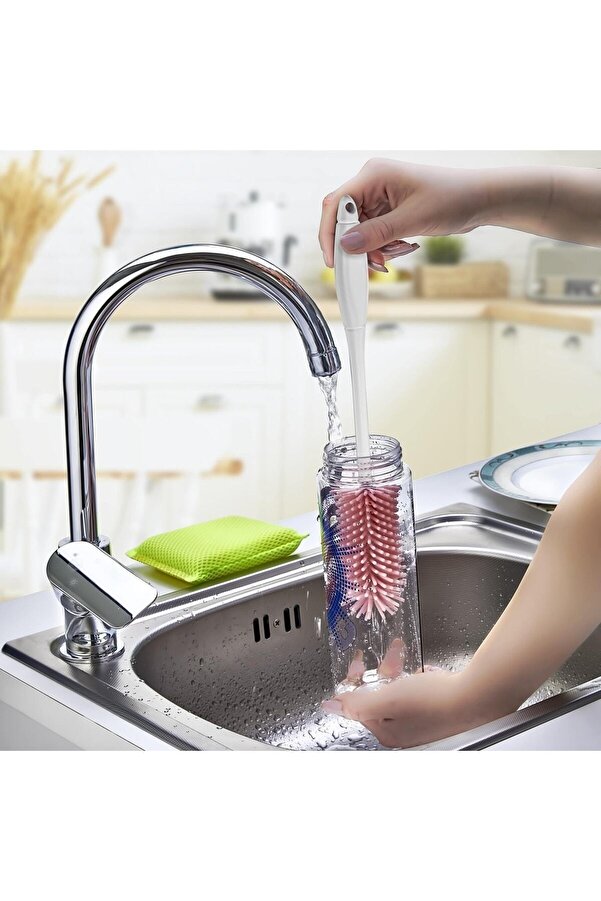 VİGENTİNO Pratik Silikon Uçlu Termos Matara Şişe Biberon Temizleme Fırçası