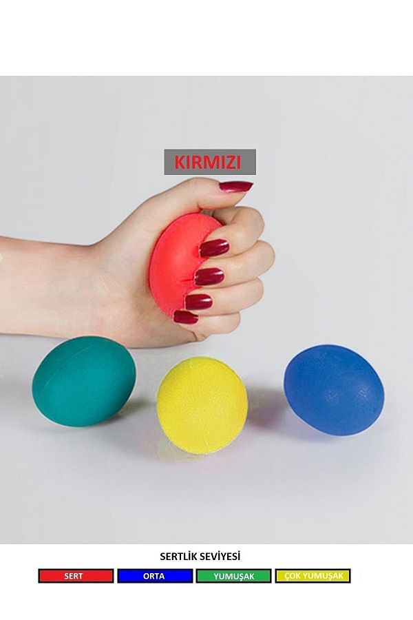 Beyaz Medikal-Red Silicone Stress Ball Hand Exercise Ball Physical Therapy Ball 1