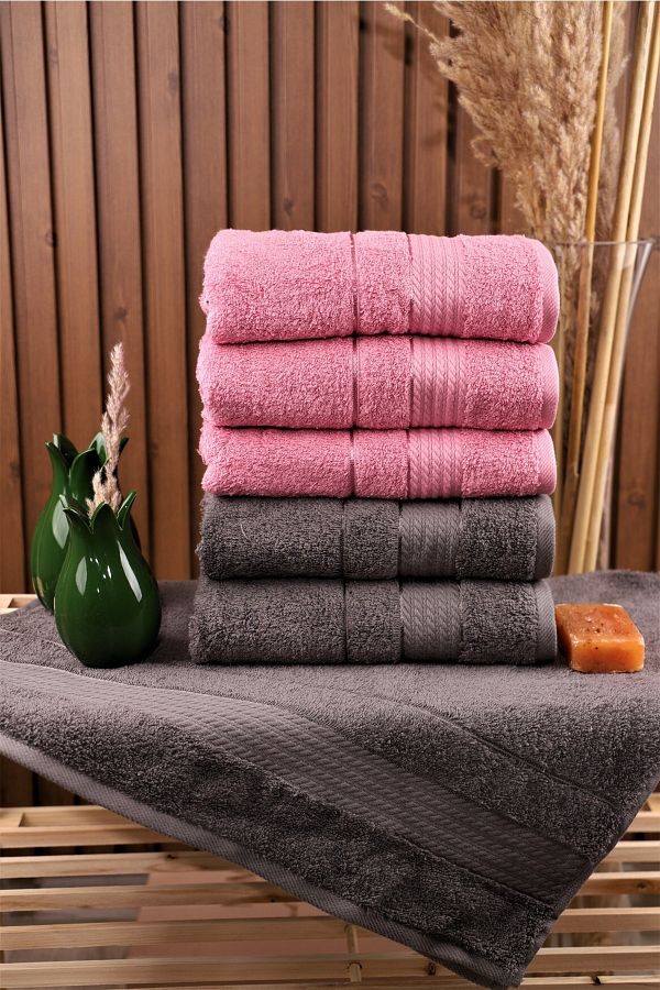 Ozdilek Trendy 6 Piece Cotton Highly Water Absorbent 50 90 Hand and Face Towels Trendyol