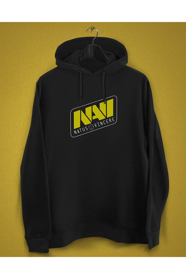 YEACHY Black Natus Vincere Navi Team Hooded Printed Sweatshirt