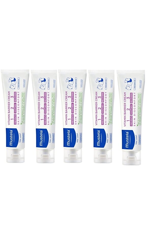 Mustela Vitamin Barrier 1-2-3 Pişik Kremi 100 Ml 5 Adet