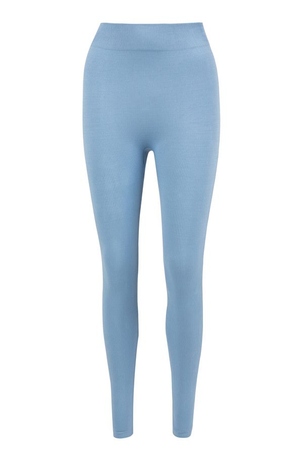 AQUELLA-Women's Blue Indigo Seamless Ripped Tights 1