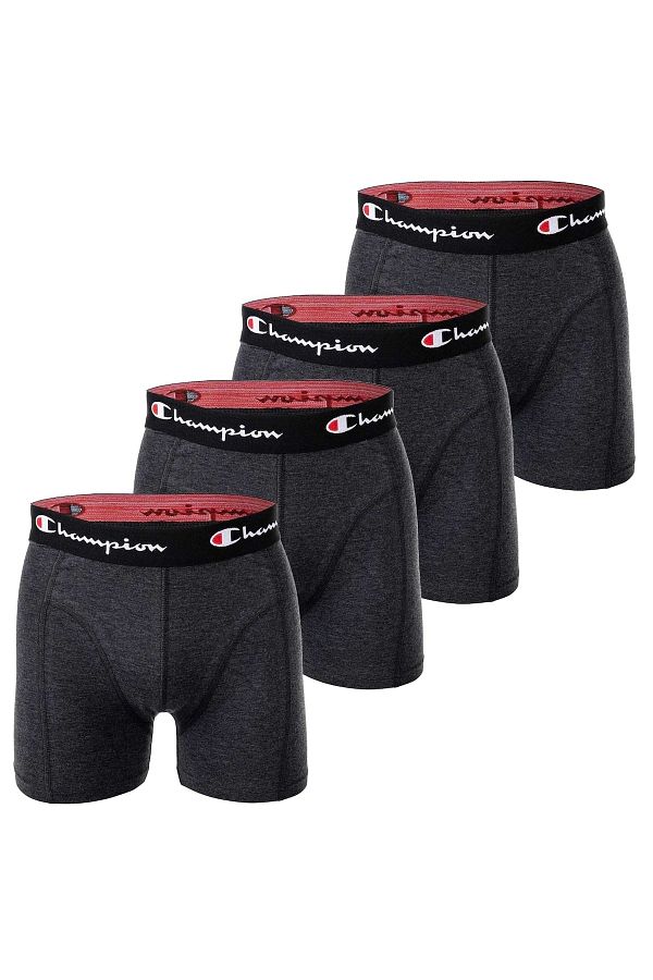 Champion-Herren Boxershorts 4er-Pack – Baumwolle, Logobund, einfarbig 1