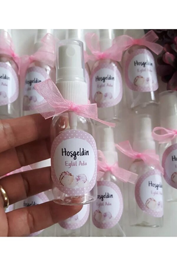 Çemrek Süs Parti Bebek Hediyelik Plastik Fısfıslı Sprey Kolonya Şişesi Bebek Şekeri 25 Adet