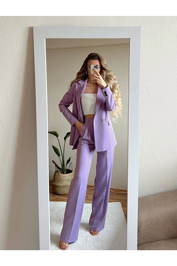 Lilac blazer set deals