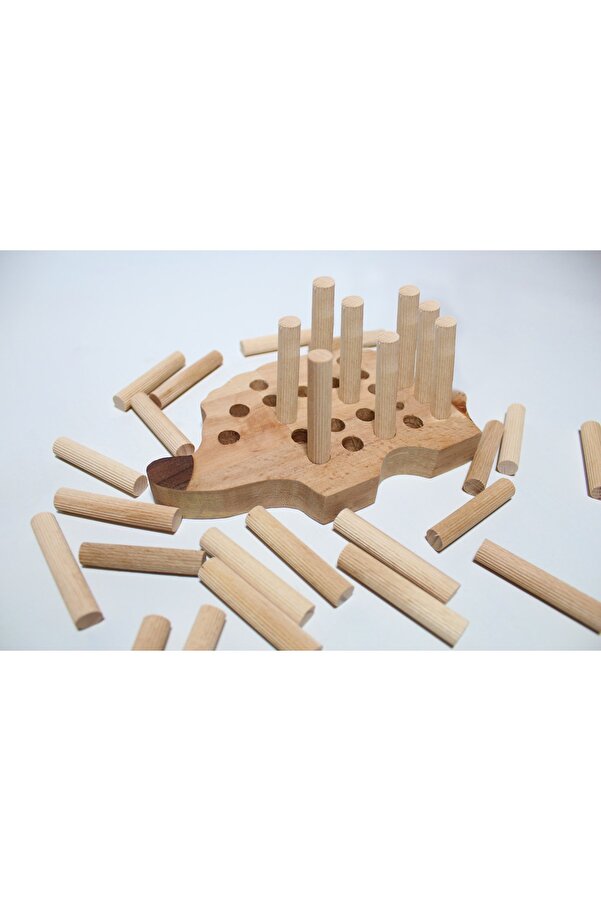 wudie Toys Tak Çıkar Ahsap Kirpi & Montessori & Masif Ahşap Oyunu