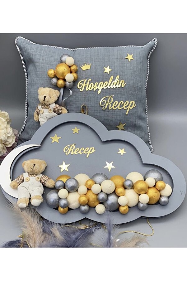 Çemrek Süs Parti Bebek Kapı Süsü ve Takı Yastığı Seti