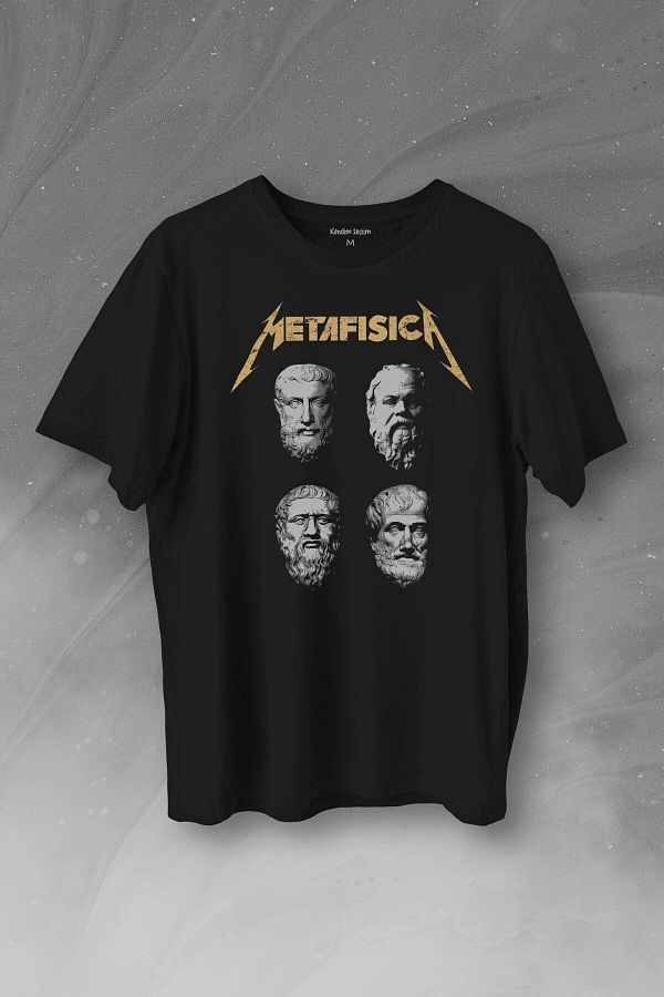 Kendim Sectim Black Men s T Shirt Metafisica Metallica Metaphysical Philosophy Philosopher Printed T Shirt Trendyol