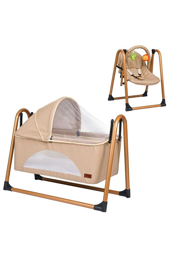 4KİDS 2 Li Set Sepet Beşik Sallanır Bebek Beşiği Hamak Salıncak Anakucağı Ev Tipi Ana Kucağı Anadizi