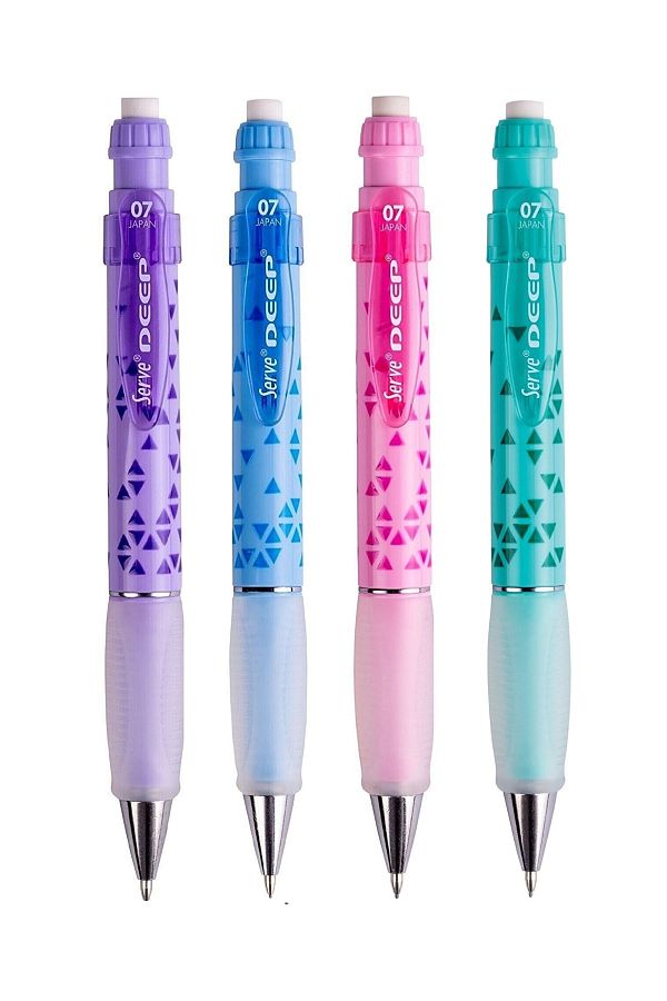 Serve-Deep Triangle Patterned Pastel Colors Set of 4 1