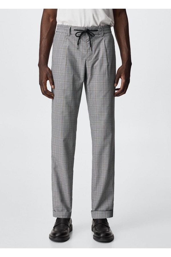 MANGO Man-Checked Jogger Pants 1