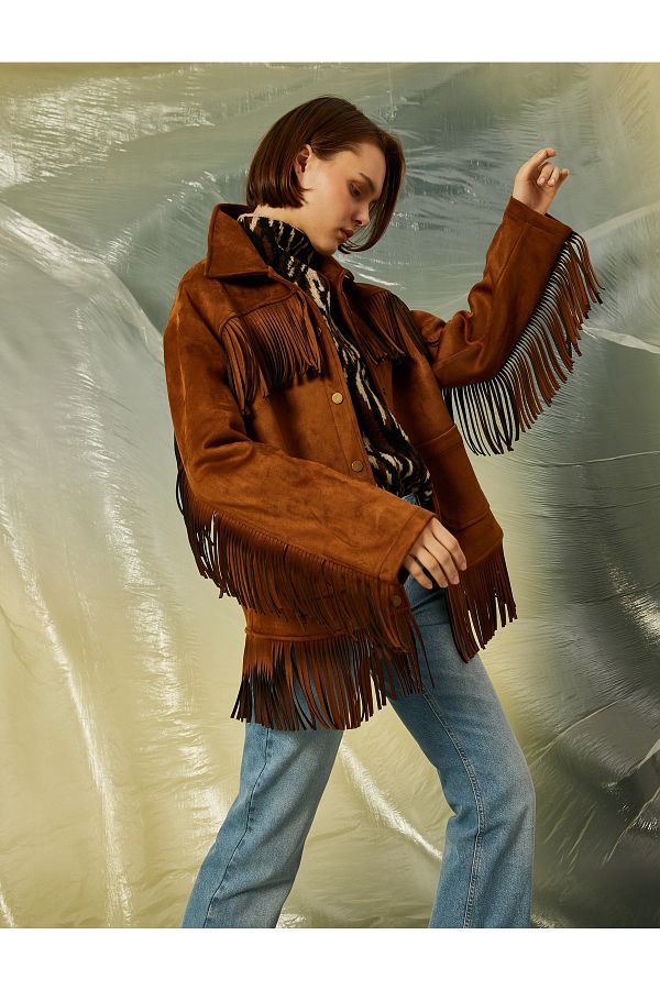 Koton-Shacket with Suede Look and Ethnic Detail 1
