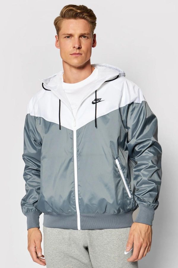 Nike Sportswear Windrunner Jacket Hooded Men's Jacket White Gray