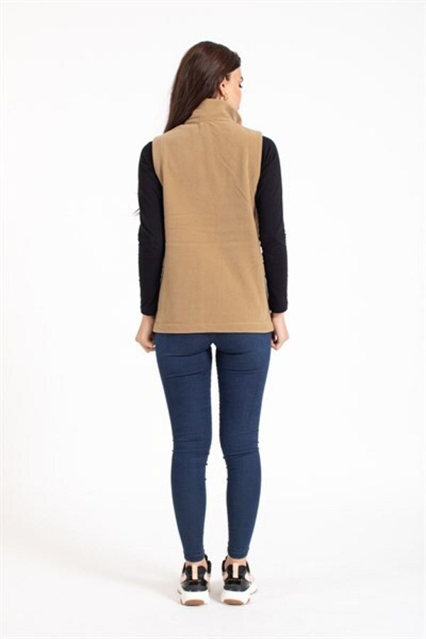 Villager Son Vs Unisex Fer.Pocketed Fleece Vest Beige Trendyol
