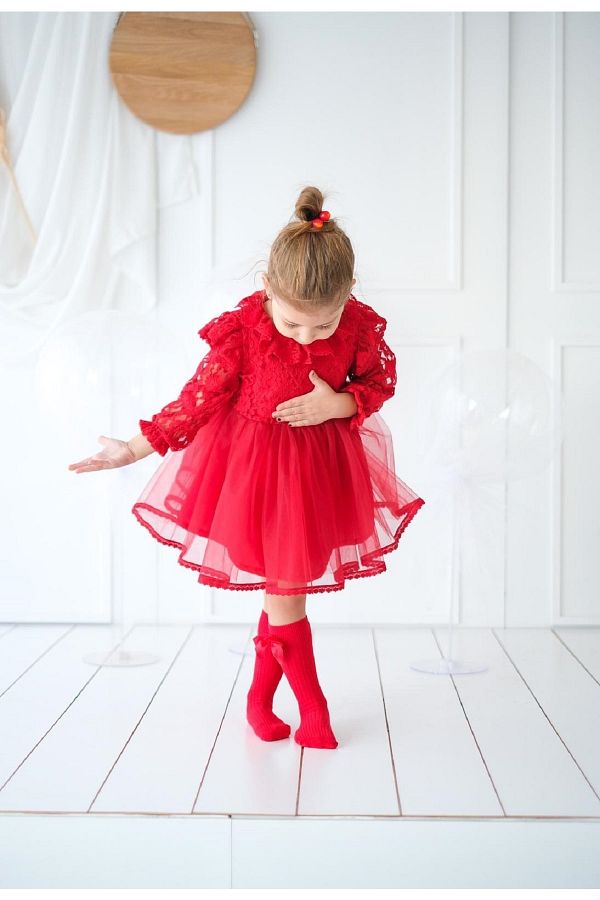 Red birthday dress for 1 year old new arrivals