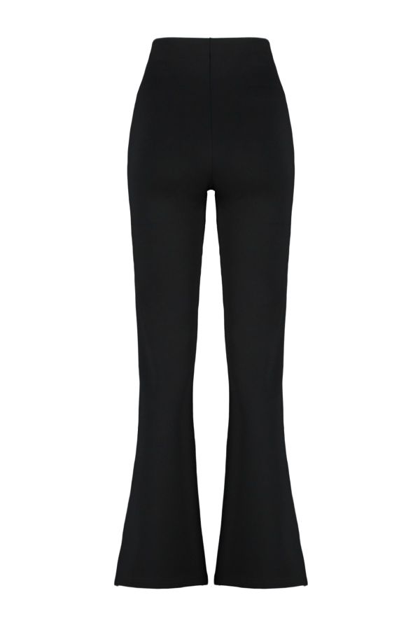 Trendyol Collection Black Side Slits Flare/Spanish Leg High Waist Knitted  Trousers TWOSS23PL00134 - Trendyol
