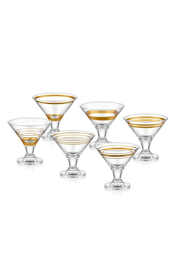 The Mia-6-piece Ice Cream Lines Set - Gold Msd022 1