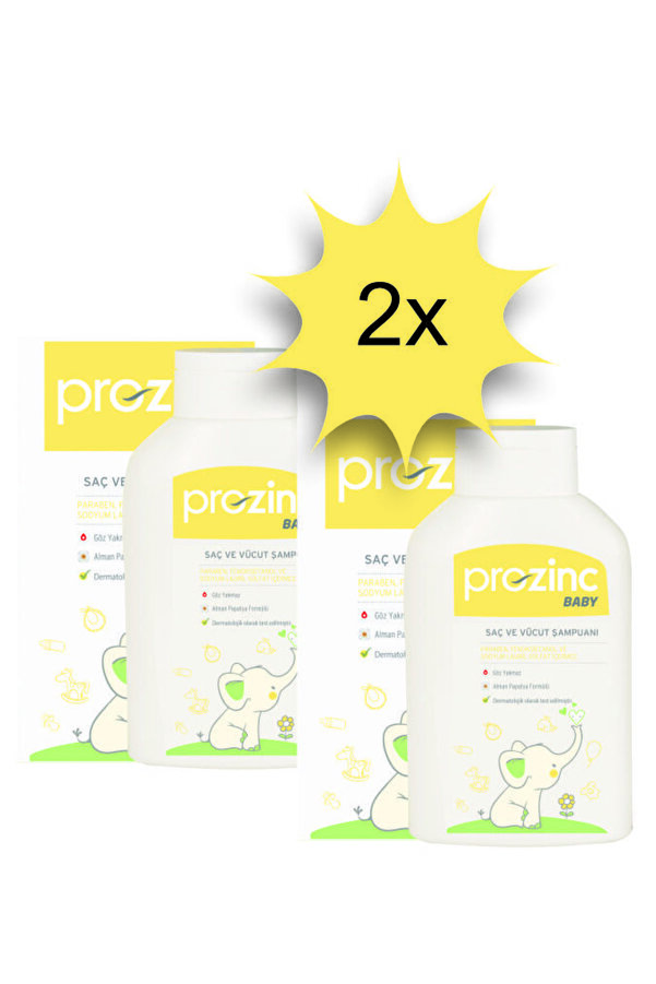 Prozinc Bebek Şampanı Doğal Bitkisel Içerikli Yenidoğan Saç Ve Vücut Şampuanı 2x300 Ml.