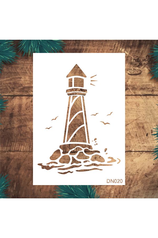 STENCİLTASARIM-Design Dn020 Lighthouse - Decorative Wall Tiles and Items Painting Templates 1