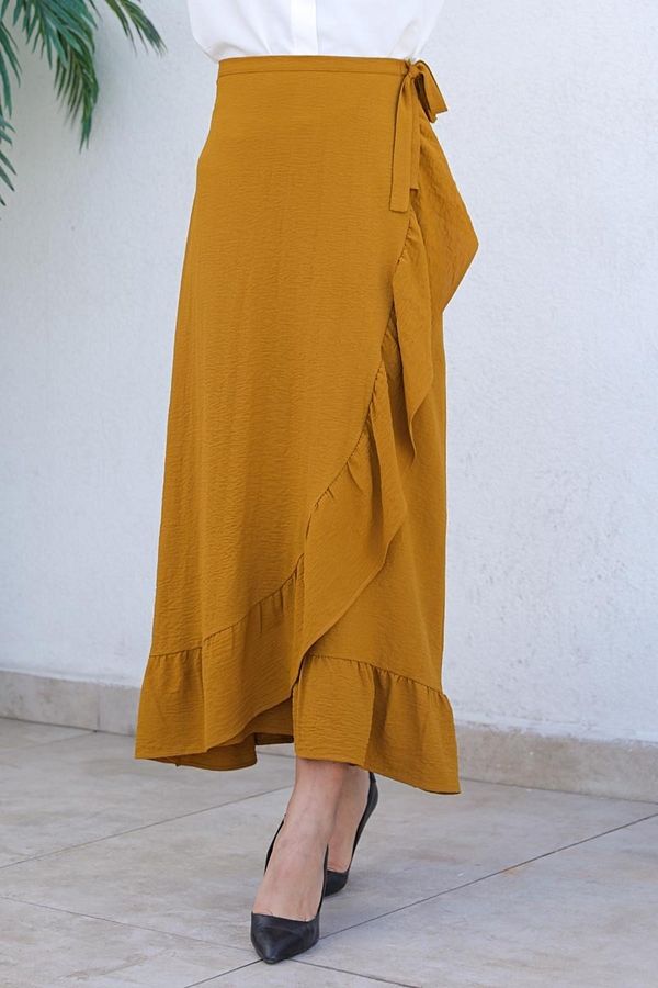 modapinhan Tan Design Ruffle Skirt Trendyol