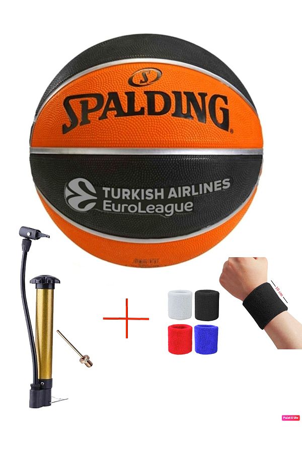 SPALDING-برتقالي 7 نو - مضخة كرة السلة للخطوط الجوية التركية من الاتحاد الأوروبي، بما في ذلك سوار معصم TF-150 1