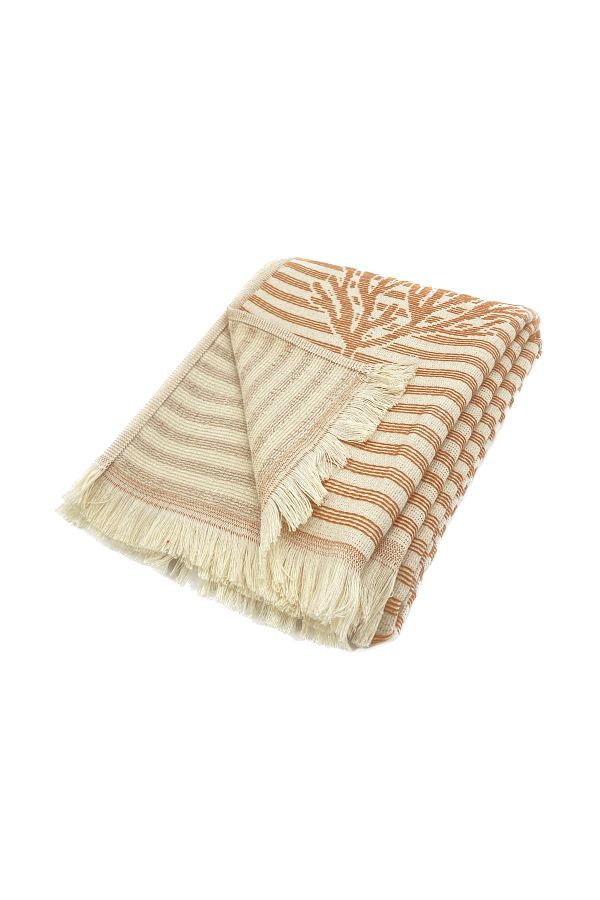 Buldans Drya Tree Patterned Bath Towel tobacco 90x170 Cm Trendyol