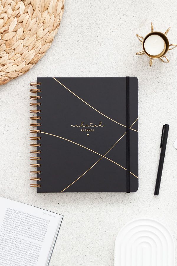 Matt Notebook-Indefinite Planner Square Agenda Black 1