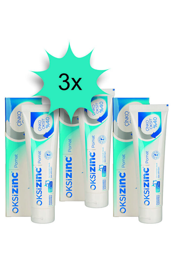 Oksizinc Pişik Kremi %40 Çinko Oksit 3x100gr.