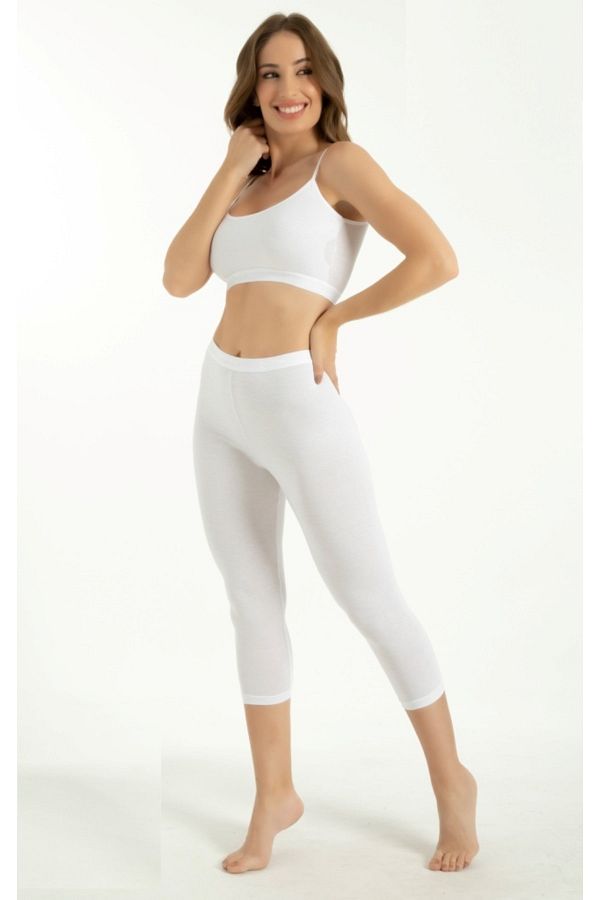 Bestin Women s White Bamboo Capri Leggings Trendyol