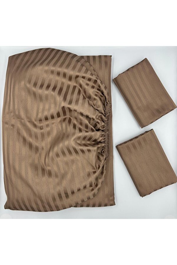 pınarhome collectıon Satin Fitted Sheet + Covered Pillowcase (high