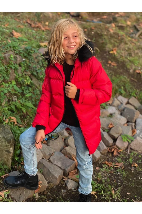 Red feather jacket online