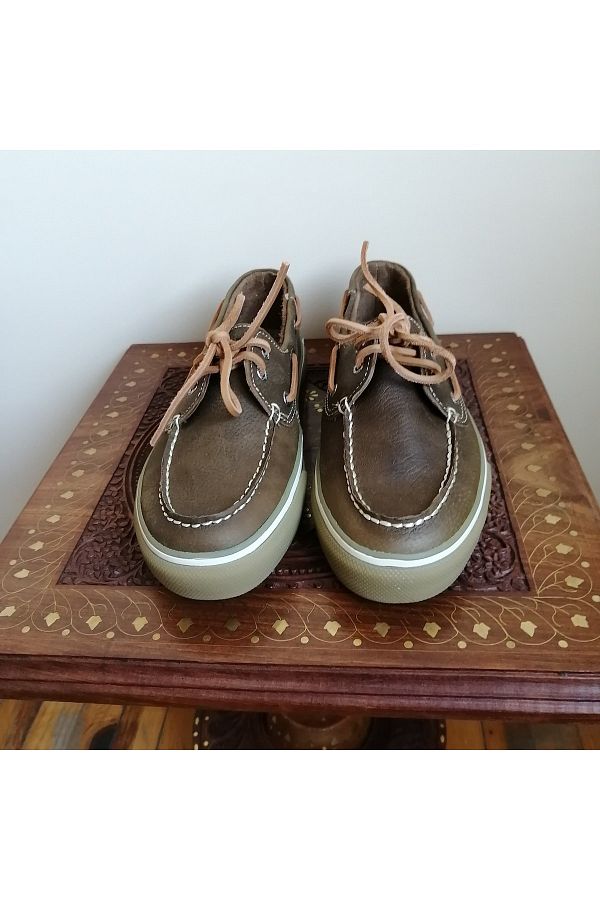Sperry Top-Sider-Unisex Genuine Calf Leather Burnt Brown Antique Laced Rubber Sole Shoes 1