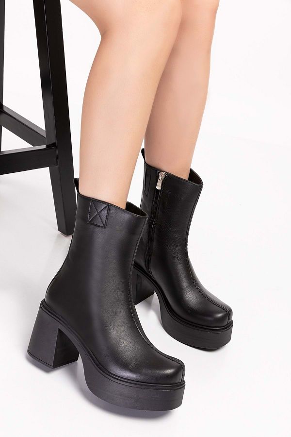 Gondol Women s Genuine Leather Platform Boots Anl.2440 Black 39 Trendyol