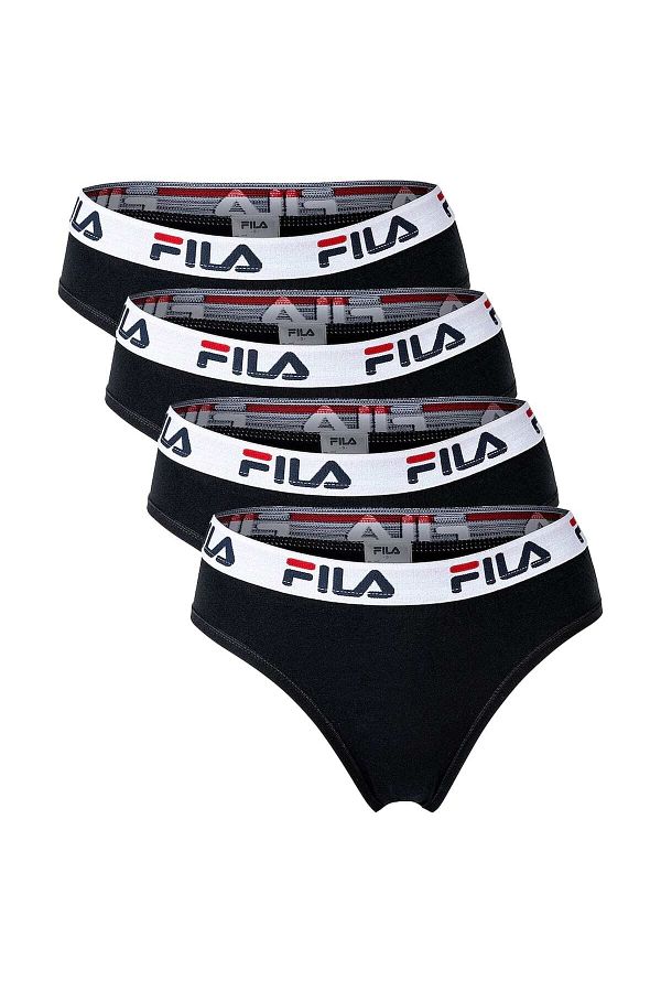 FILA-Damen Slip - 4er Pack Briefs, Logo-Bund, Cotton Stretch, einfarbig 1