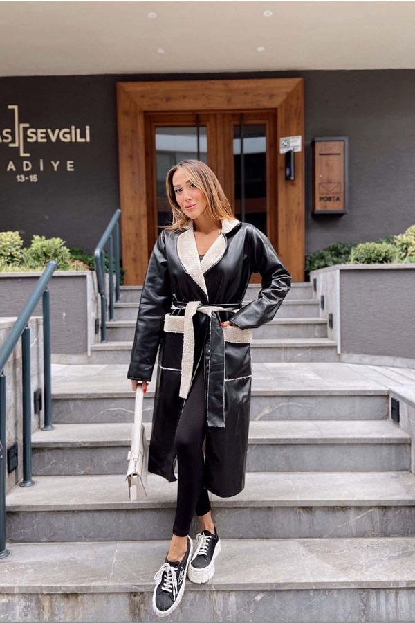 Bebe black coat shop