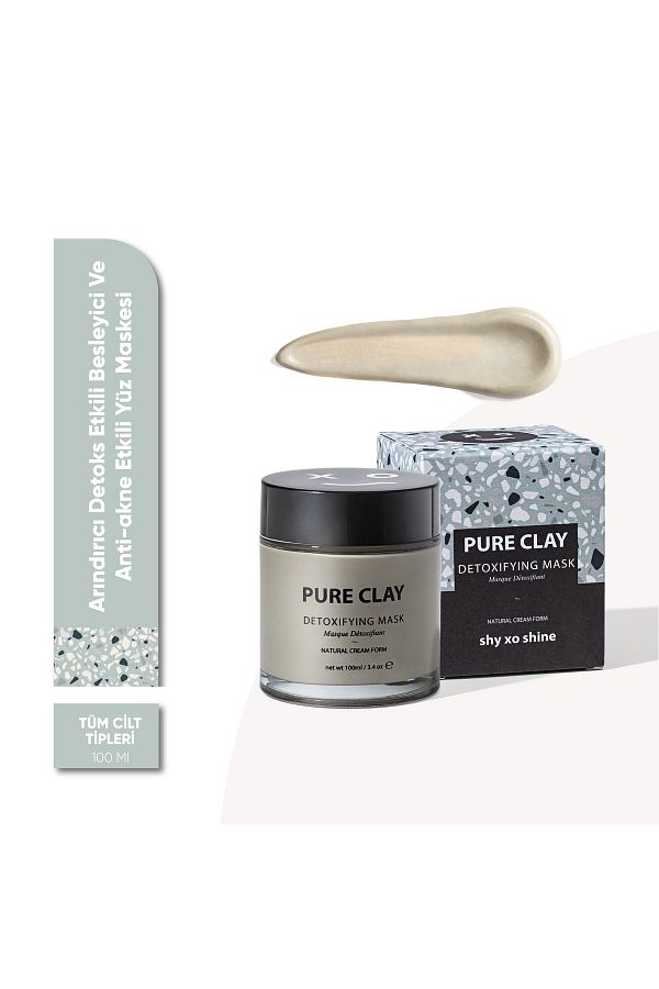 shy xo shine-Pure Clay| Purifying, Detoxifying, Nourishing and Anti-acne Effective Face Mask 100 Ml 1