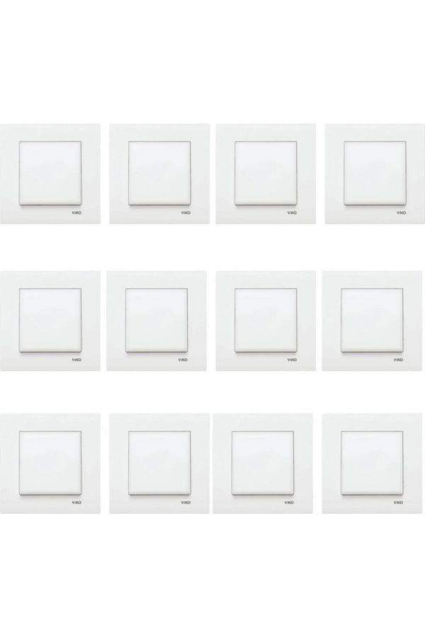 VİKO-Karre Switch On/Off Button Set of 12 with Frame 1