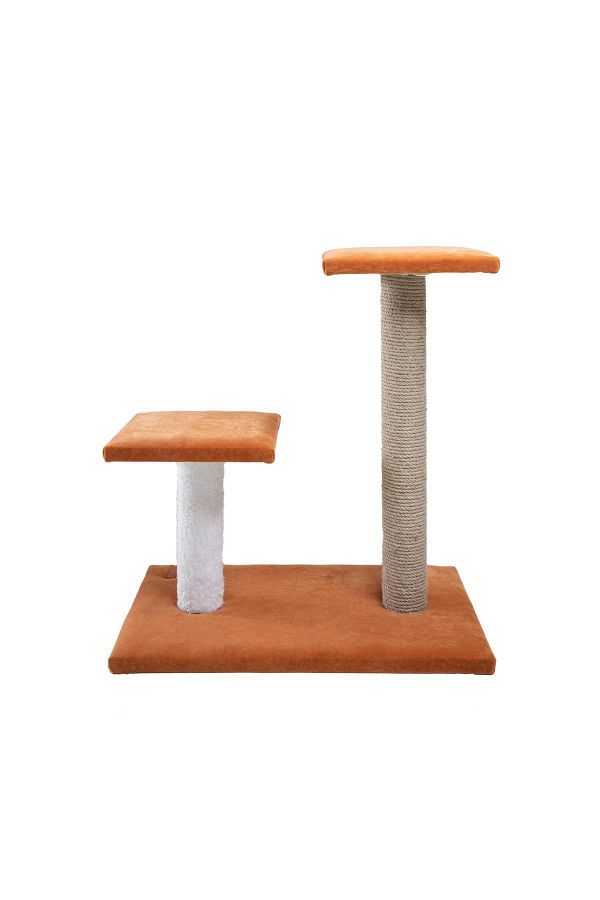 PUGALO-Orange Cat Scratching Board with Double Platform Catnip 1