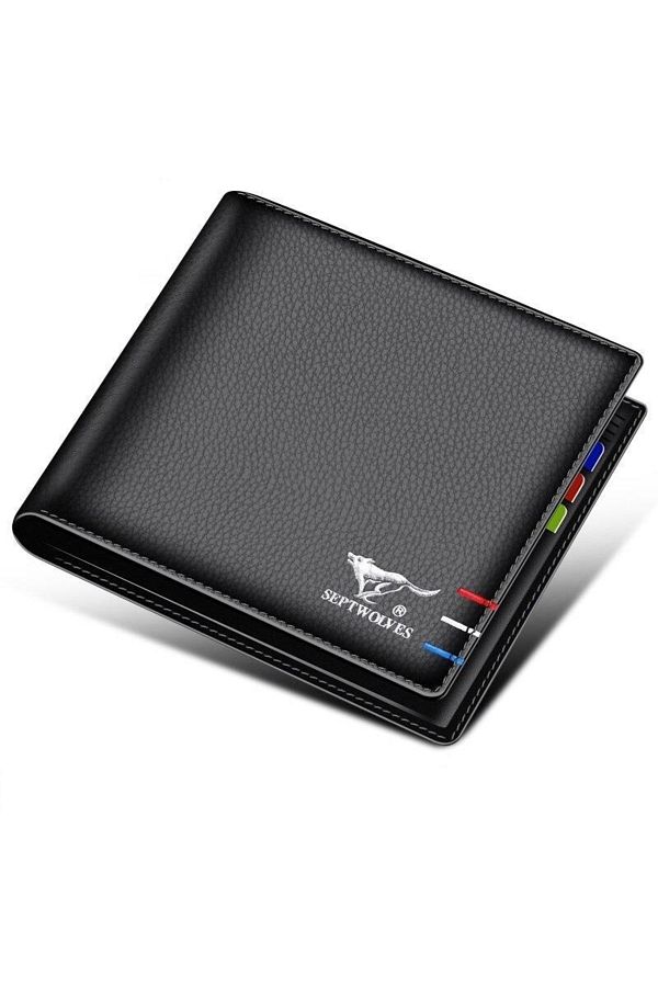 SEPTWOLVES Detailed Black Genuine Leather Card Holder Men s Wallet Trendyol