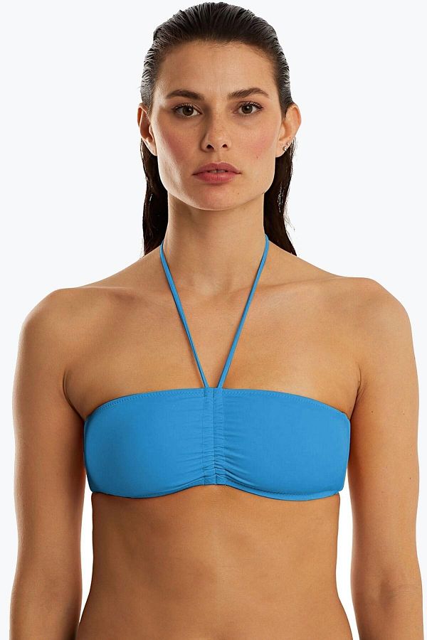AYYILDIZ-63541 Blue Strapless Bikini Top 1