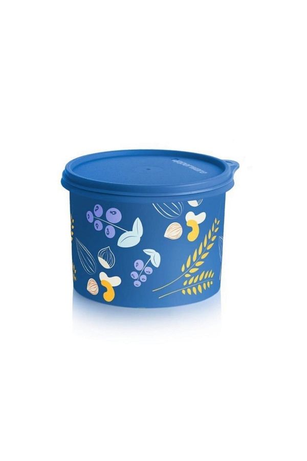 Tupperware-Cylinder Storage Container 1.1 Lt Blue Round Container 1