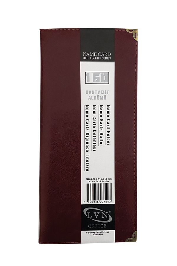 Livan-Business Card Album Claret Red 160 Cards Capacity 115x255 Mm 1
